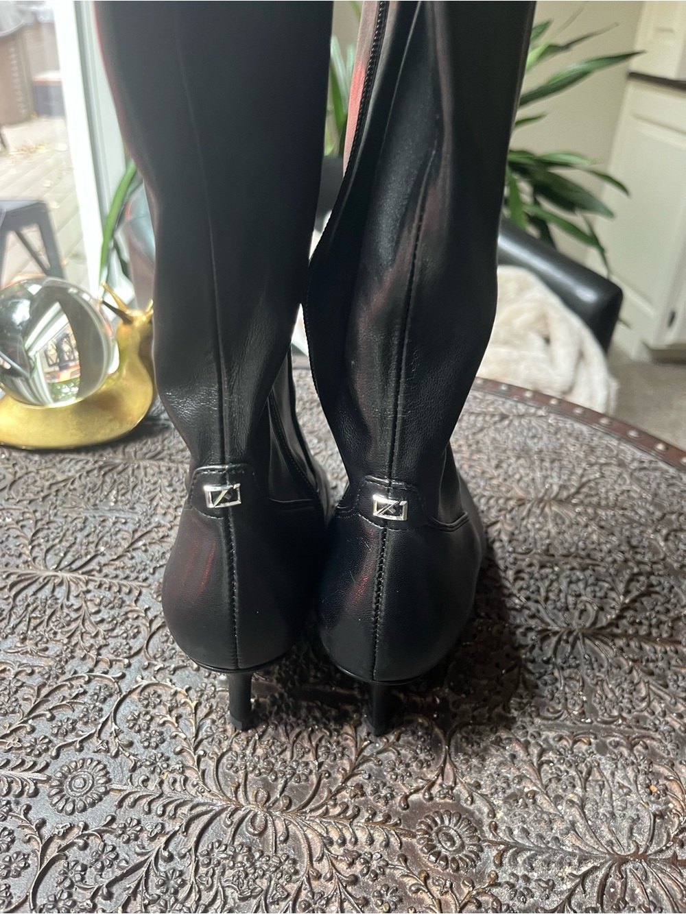 NEW FRANCO SARTO KERRY TALL KITTEN HEEL BLACK BOOTS 6 - Picture 11 of 13